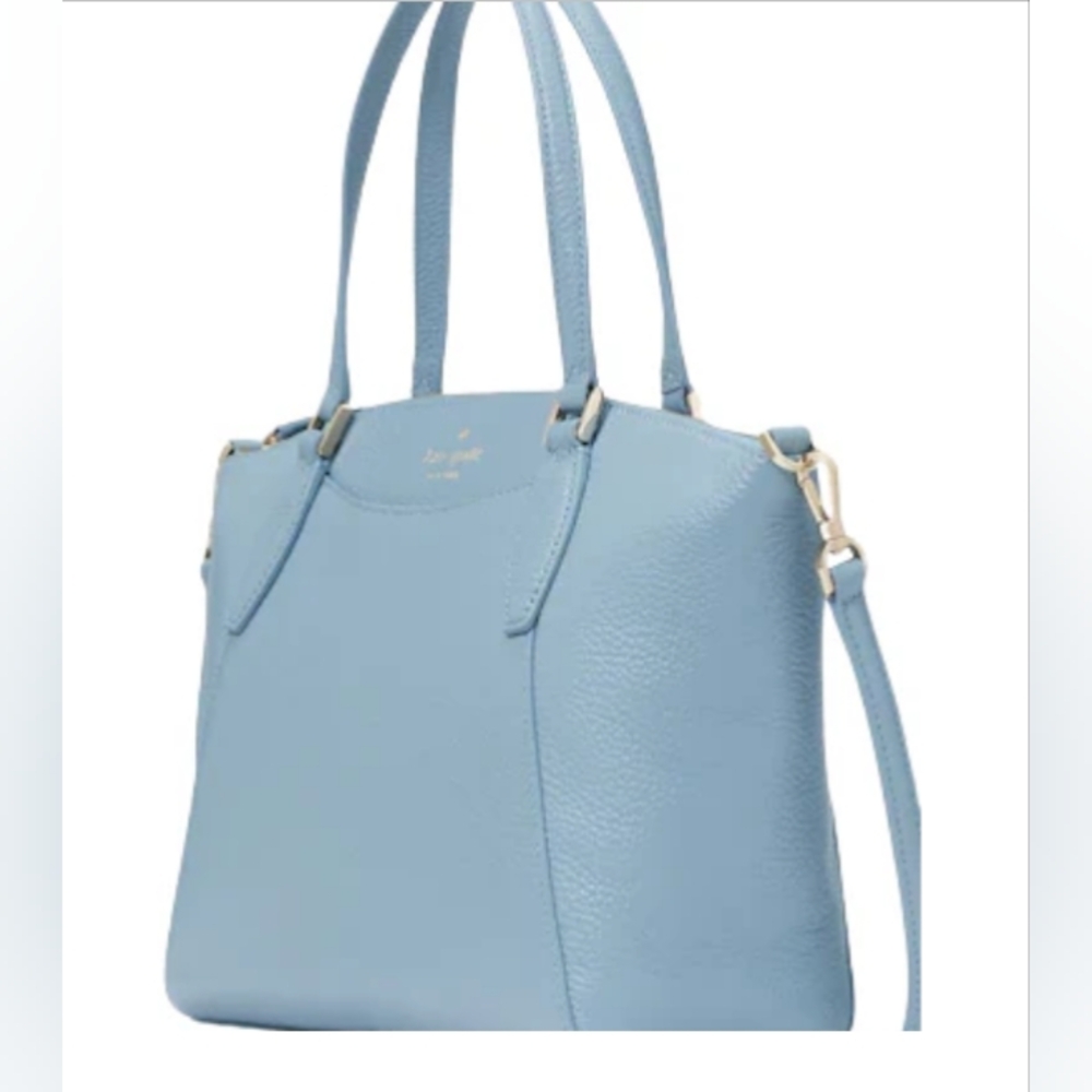NWT Kate Spade Satchel - Blue Pebbled Leather Crossbody - Picture 2 of 6
